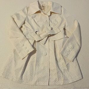 Tulle‎ vintage style scalloped off white fitted coat size extra small